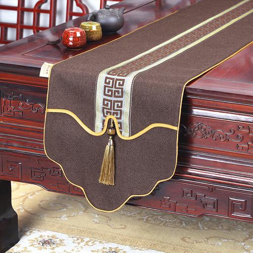 New Chinese Style Table Flag Modern Minimalist Zen Style Waterproof Tea Mat Long Tea Table Fabric Art Tablecloth