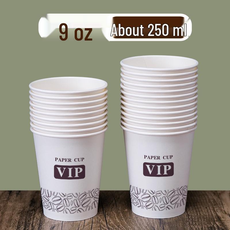 100 Copos de Papel Descartáveis Espessos para Bebidas Quentes e Frias, Uso no Escritório ou em Casa