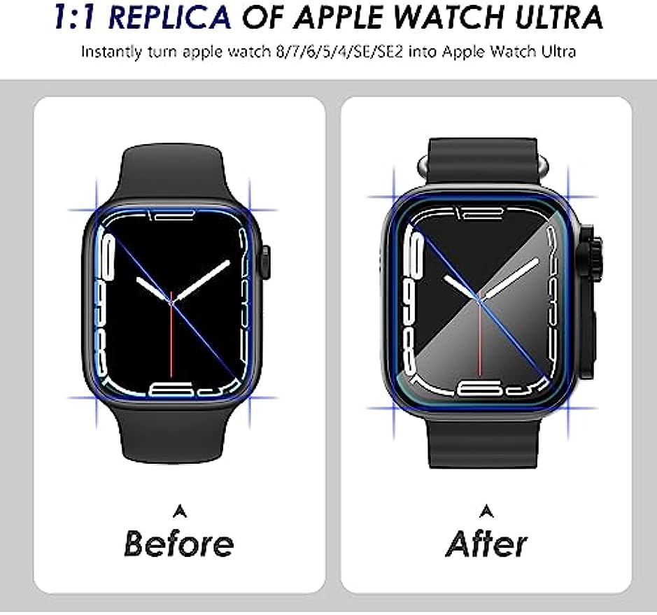 Waterproof Change to Ultra Case For Apple Watch 8 7 45mm 41mm 360°Full Cover For iWatch 6 5 4 44mm 40mm Upgrade to Ultra 49mm