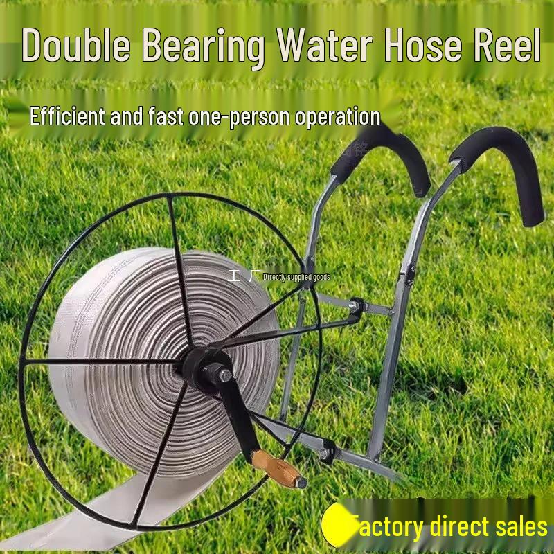 Farmer Blacksmith Hand-Crank Water Hose Reel & Sprinkler Turntable