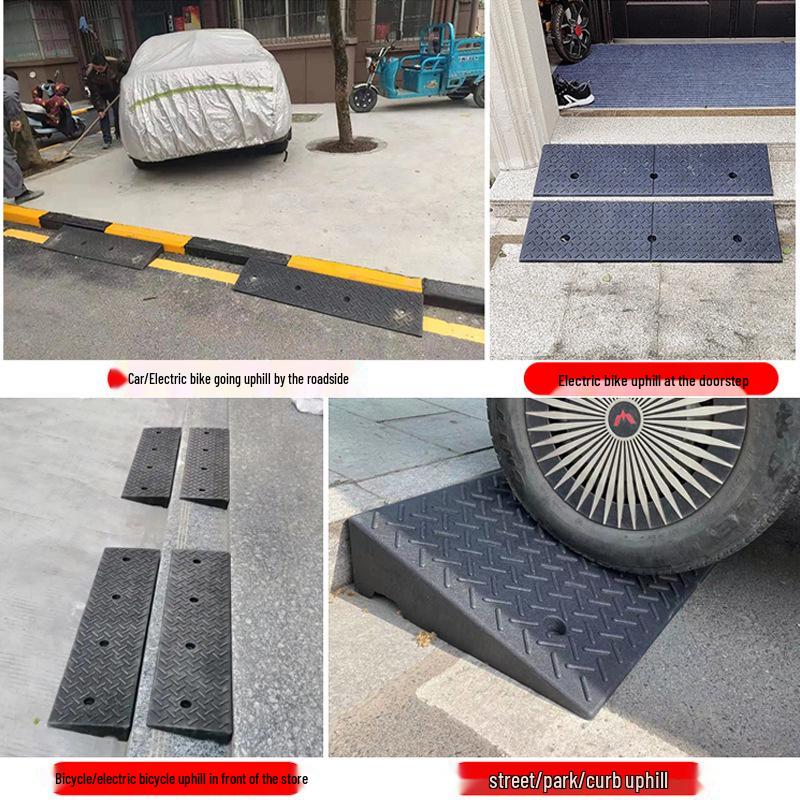 Household Rubber Threshold Ramp for Curbs and Slopes: Car and Road Edge Climbing Pad