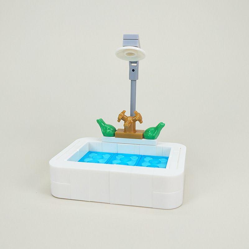 MOC Small Modern Home Particle Sofa TV Cabinet Interior Decoration Furniture DIY Building Blocks