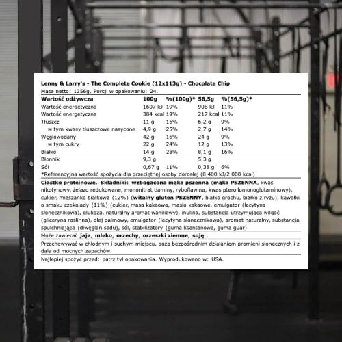 Lenny & Larry's Protein Cookies Chocolate Chip, 12 Cookies, 16g Protein [Ships from Overseas]