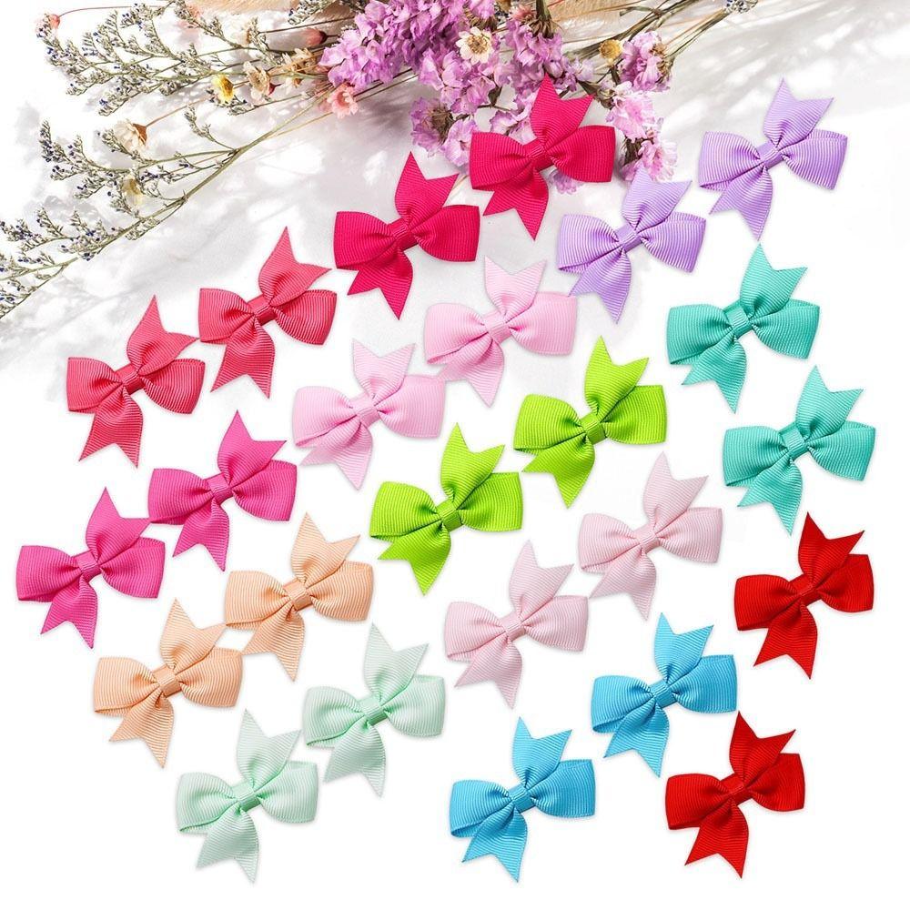 30Pcs Metal Clips Hair Bows Fully Lined Hair Accessories Lovely Children Hair Accessories For Kids
