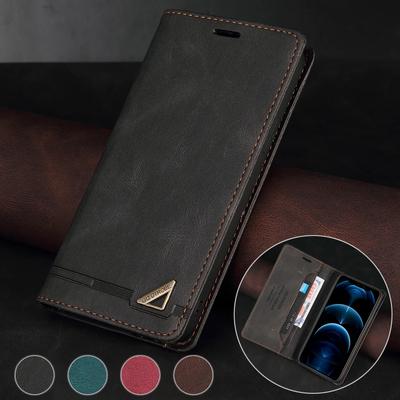 Anti Theft Brush Leather Flip Wallet Case For Samsung Galaxy S24 Ultra S23 Plus S22 S21 A14 A15 A34 A35 A53 A54 A55 Card Slot Stand Back Cover