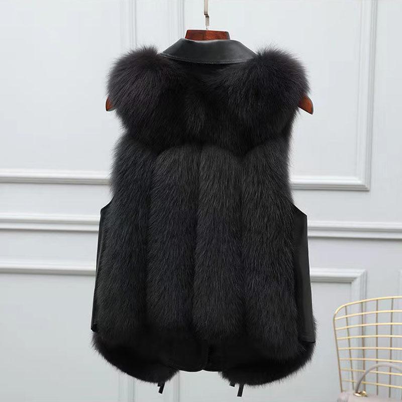 Autumn-Winter Casual Patchwork Women's Faux Fox Fur Vest