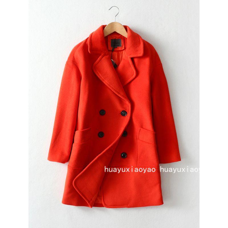 

[Big Sale No Change] K Factory Single Classic Double Breasted Mid Length Long Length Woolen Coat Outwear Plus Size Gray L