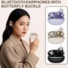 Sports Bluetooth 5.4 Headphones Wireless Ear-clip Earbuds Intelligent Noise Cancellation Earphones Butterfly Diamond Buckle Decor