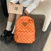 Mochila Escolar Coreana Vintage Bolinhas Mochila Feminina Grande Capacidade Versátil Mochila Escolar Estudante Casual Leve Impermeável Mochila Esportiva