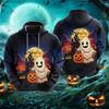 Funny 3D Horror Ghost Pattern Men's Hoodie Halloween Pumpkin Print Sweatshirts Hip Hop Trend Hooded Shirt Autumn Y2k Clothes Top