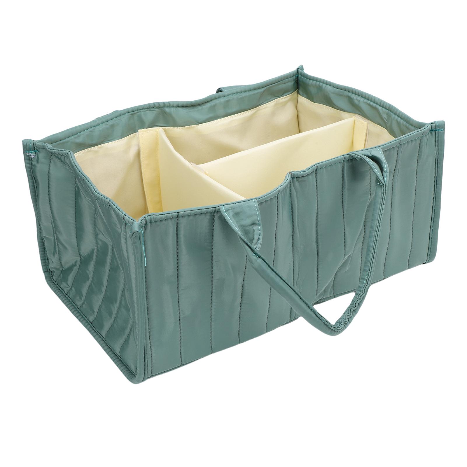 

Changing Organiser Baby Storage Basket Folding Baby Nappy Caddy Organiser with Carry Handles светло-зеленый