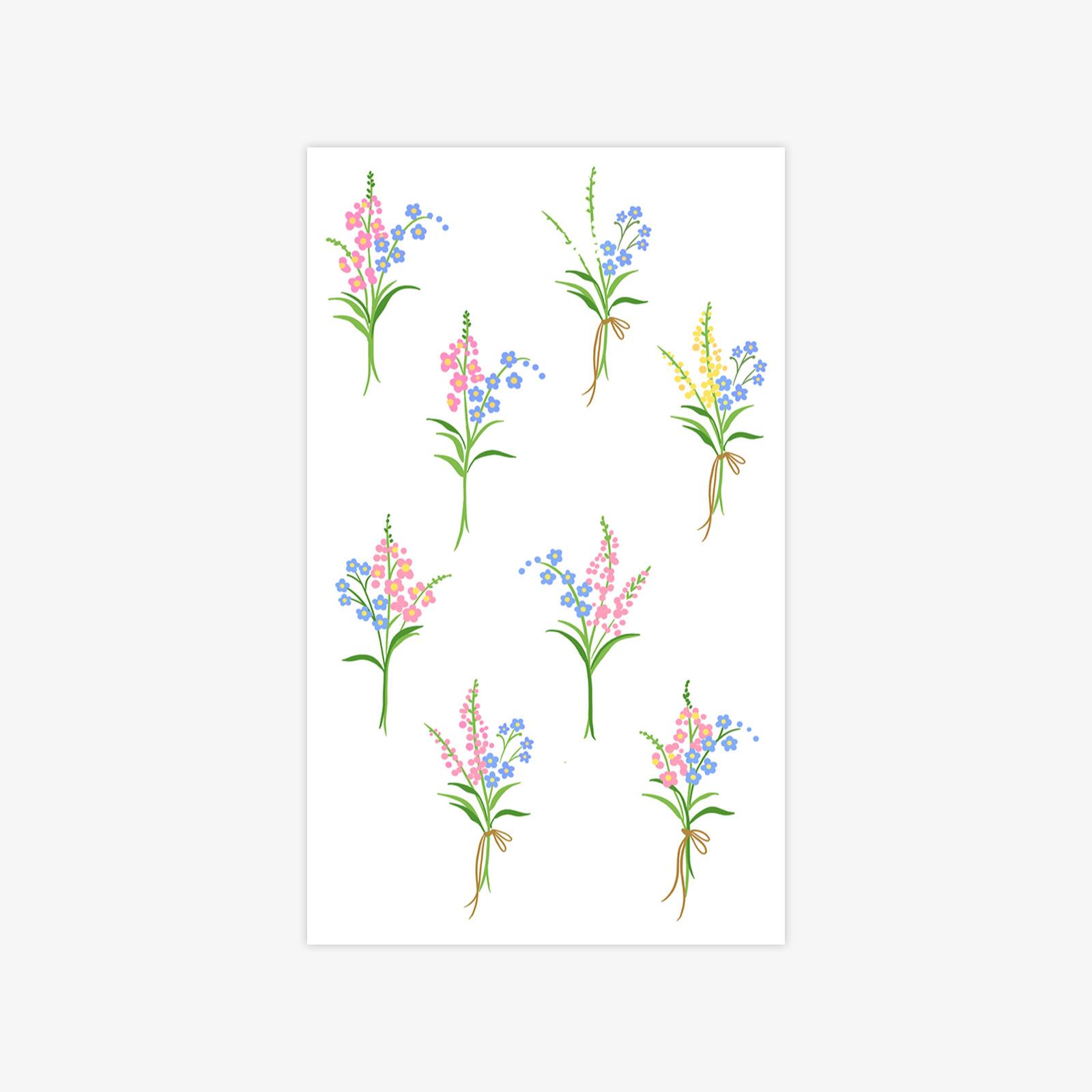 Small Fresh Tattoo Sticker Waterproof And Long-Lasting, Bouquet, Flower, Arm Finger Tattoo Sticker 9*15