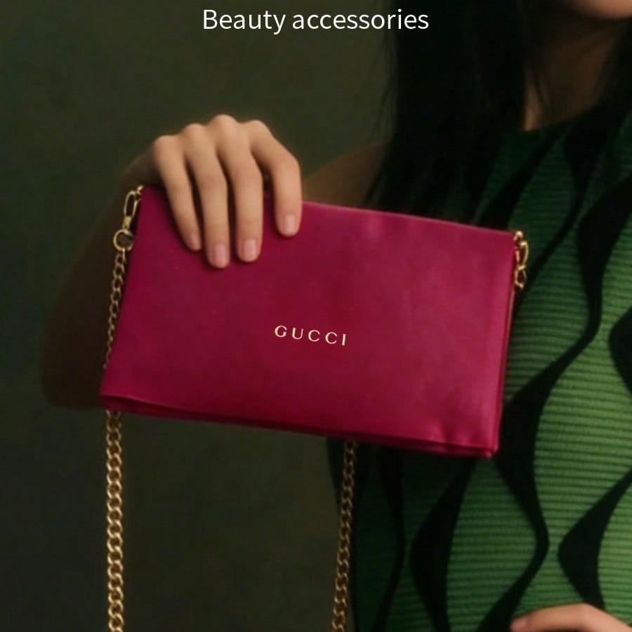 Classic Red Chain Strap Makeup Bag for Women Handheld Portable Toiletry Bag, Large Capacity for Cosmetics, Perfect for Daily Use GUCCI-GIFT-62