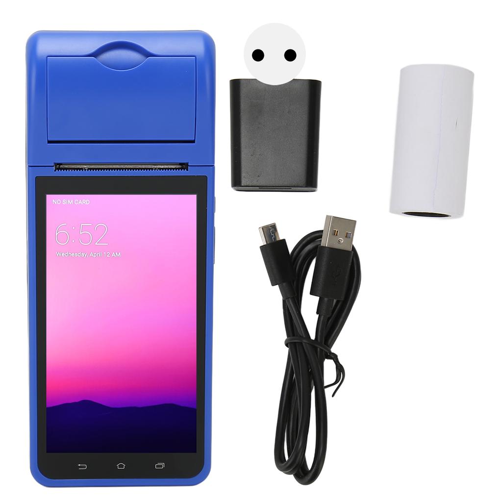 POS Receipt Printer 5.5in Touch Screen 2GB RAM 32GB ROM 4G LTE WiFi 58mm Thermal Printer for 1D 2D