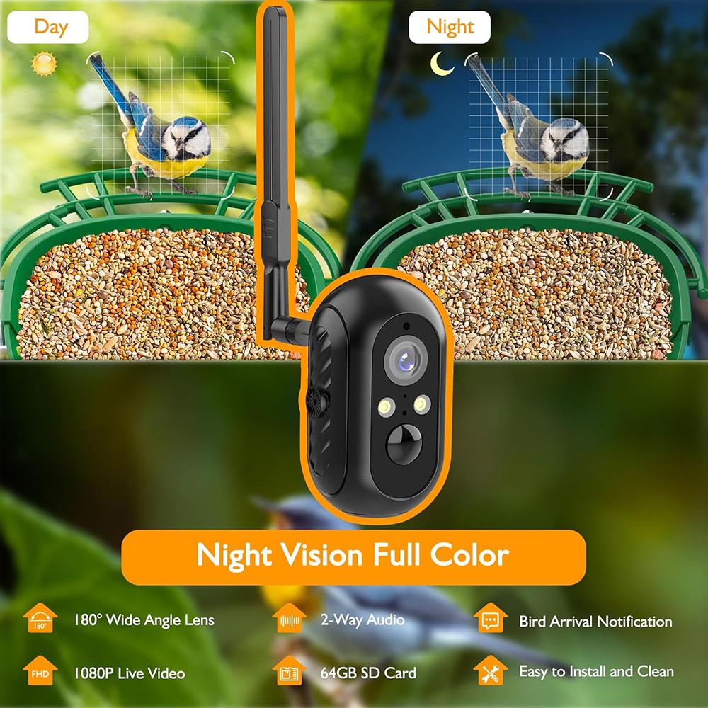 Smart Bird Feeder with Camera Outdoor,Bird Watching Camera,1080P HD AI Identify Wildlife Species