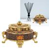 Trinket Incense   with Lid Handcraft Antique Polished Process for Decoration Meditation Room