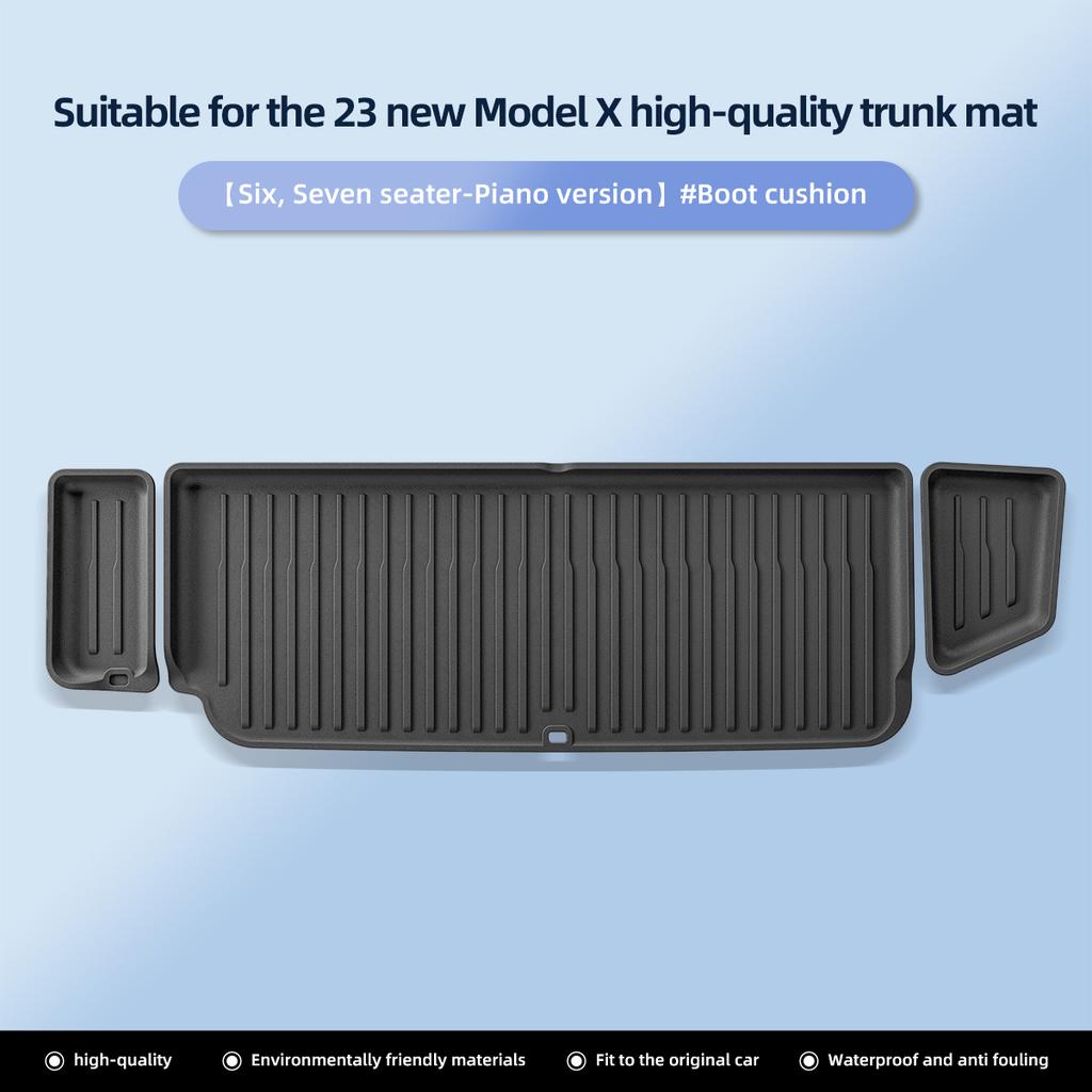 for Tesla Model X 2025 2025 TPE 3D Car Floor Mats Cargo Liner Trunk Pad Waterproof Protective Left Rudder