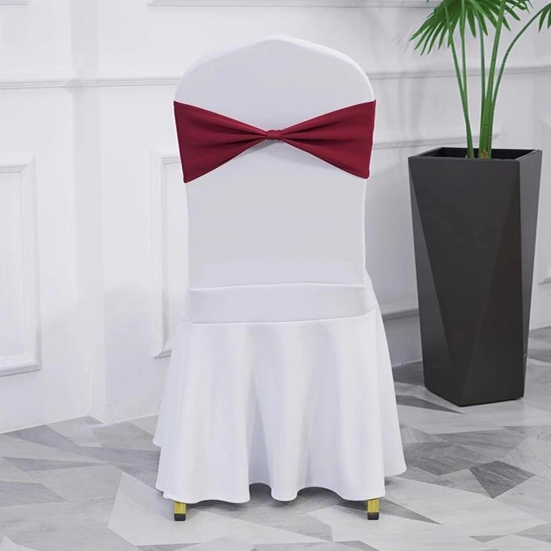 Spandex High Quality Chair Sash Fit All Chairs With Decorative Ready Made Bow Tie Knot Ideal for Wedding and Event Decoration
