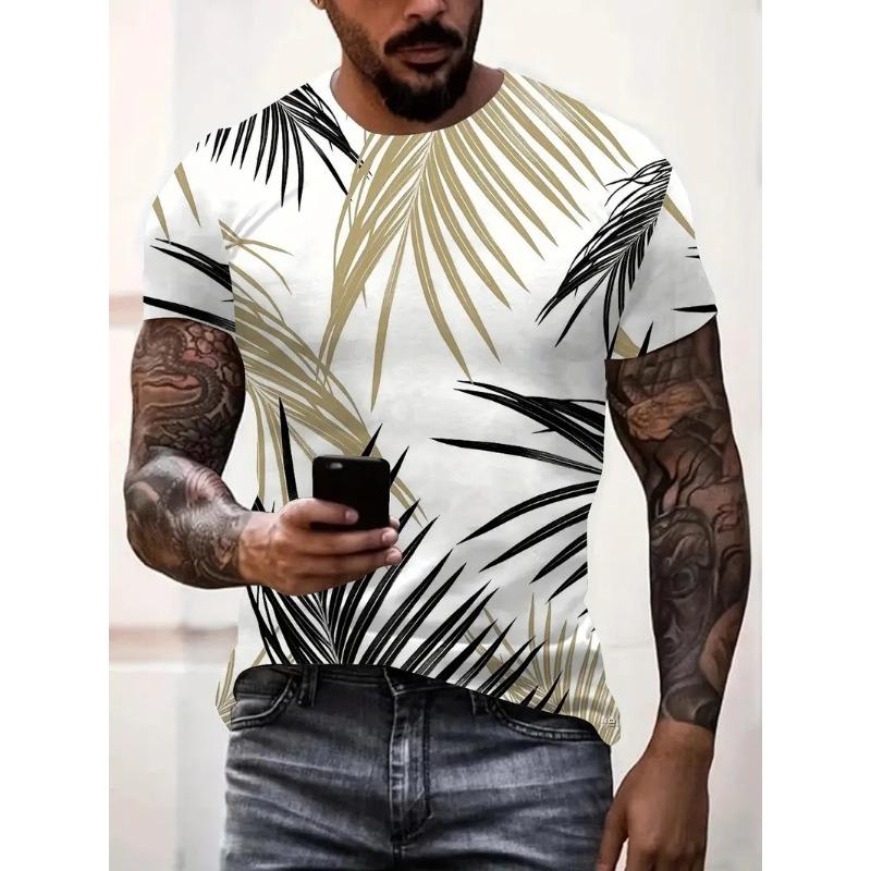 

Летняя мода 3D печатный узор напечатанный свободный повседневный круглый вырез короткий рукав футболки мужские 6XL