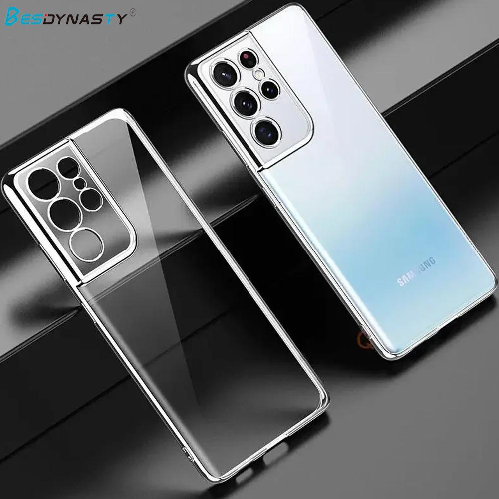 

Блестящий силиконовый мягкий чехол с гальваническим покрытием для Samsung Galaxy S25 Edge S24 FE A56 A36 A26 A16 A06 A55 Прозрачный противоударный чехол A26