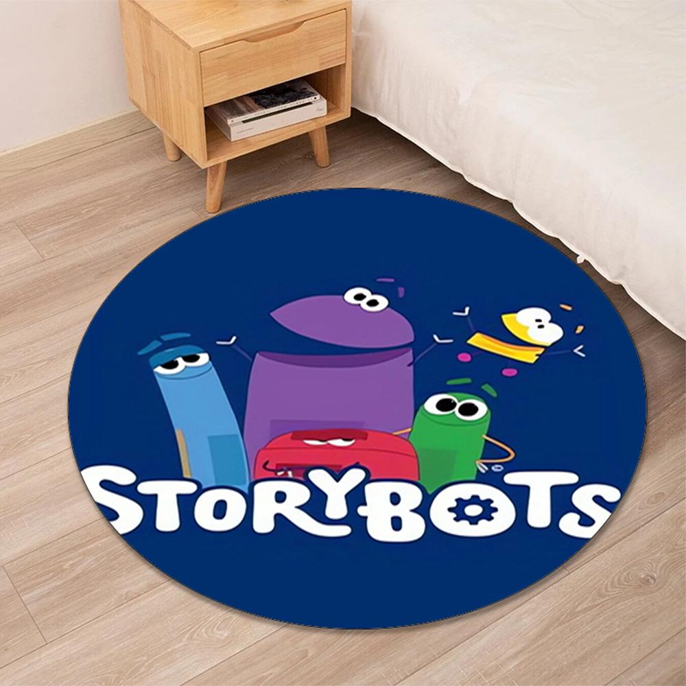 StoryBots Printed Round Rug Carpet Chair Rug Area Rug Entryway Doormats,for Office Chair Living Room Bedroom Kitchen Room.