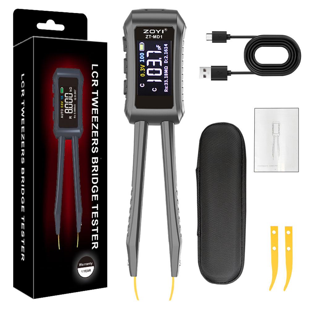 

ZOYI ZT-MD1 Digital Smart Tweezer LCR SMD ESR Tester Resistance Capacitance Inductance Continuity Diode Test Measurement Tools