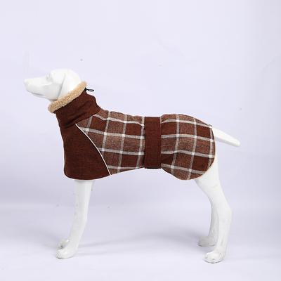 New Pet Clothes Autumn and Winter Plaid Coat Wool Reflective Cold-proof Cotton-padded Clothes Pet Supplies