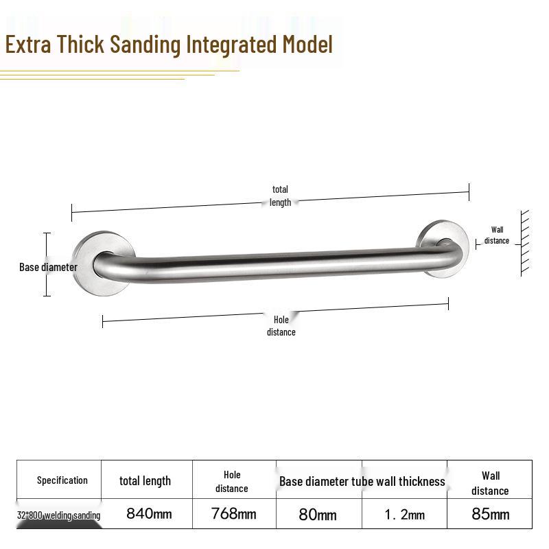 

Нескользящий безопасный поручень из нержавеющей стали для ванных комнат пожилых и инвалидов