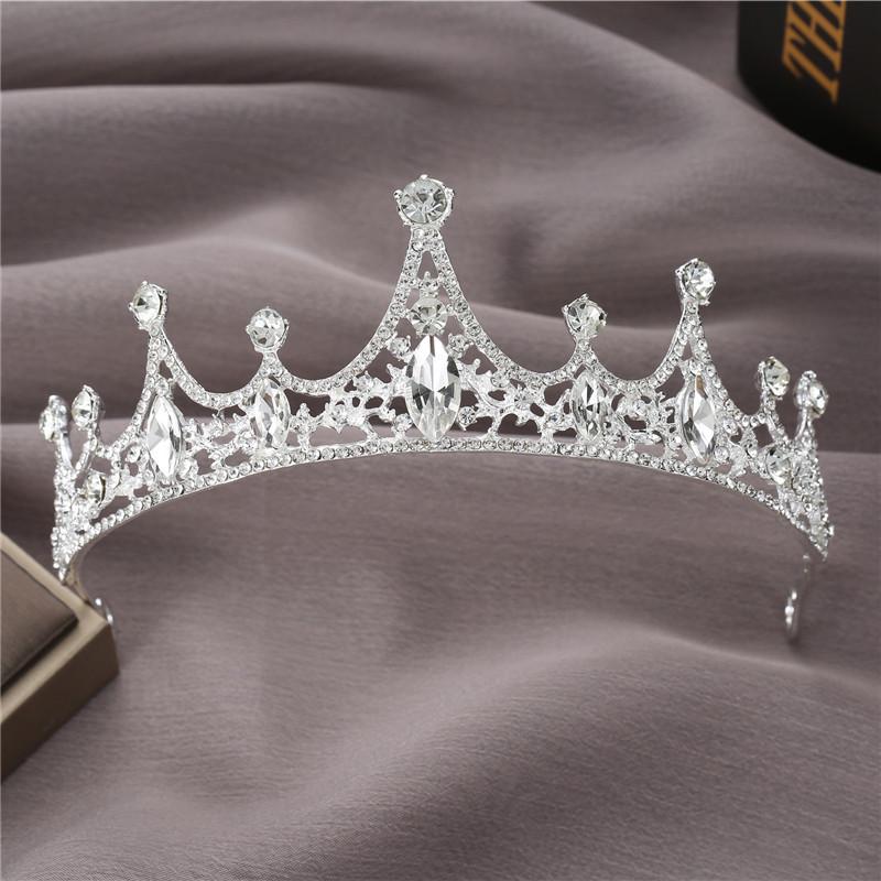 Kids Princess Tiara, Pink Crystal Crown Headband for Girls Birthday & Party Silver princess crown