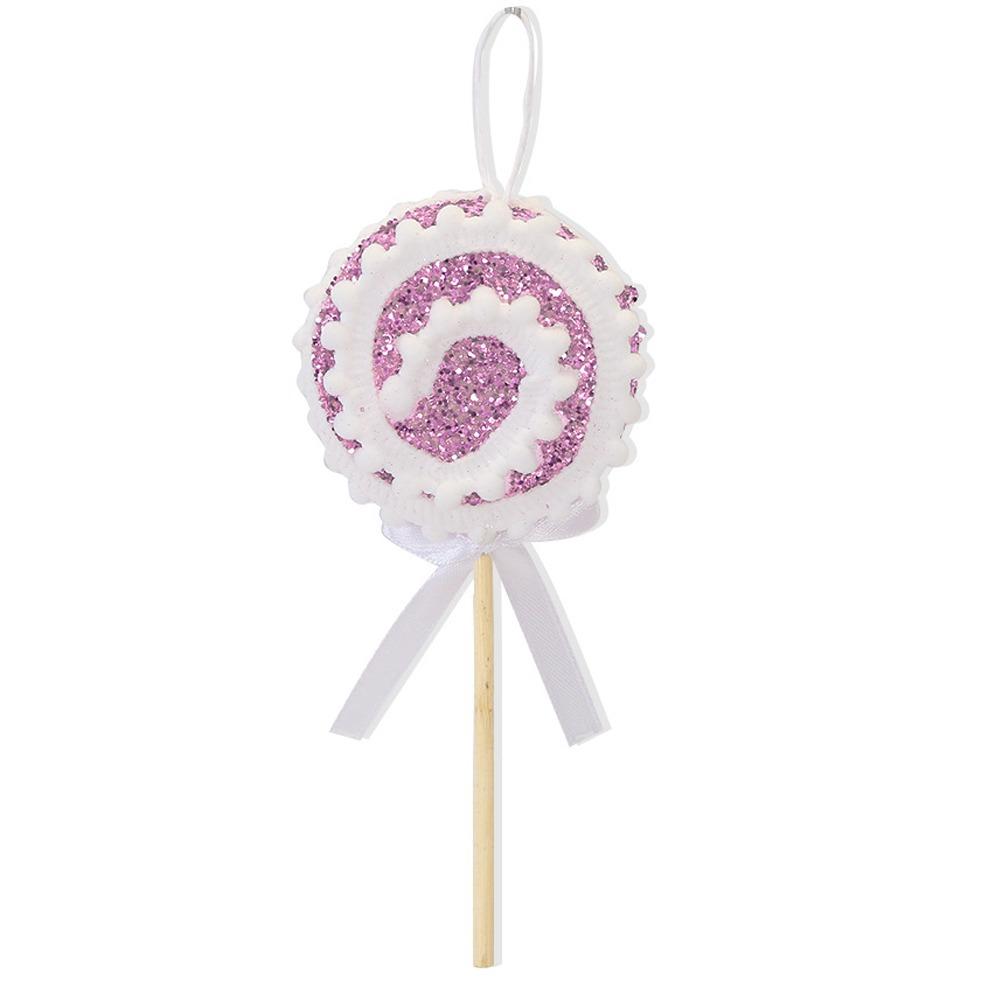 Large Sequins Lollipop Ornament Cartoon Xmas Candy Hanging Decor  Winter Home Decor