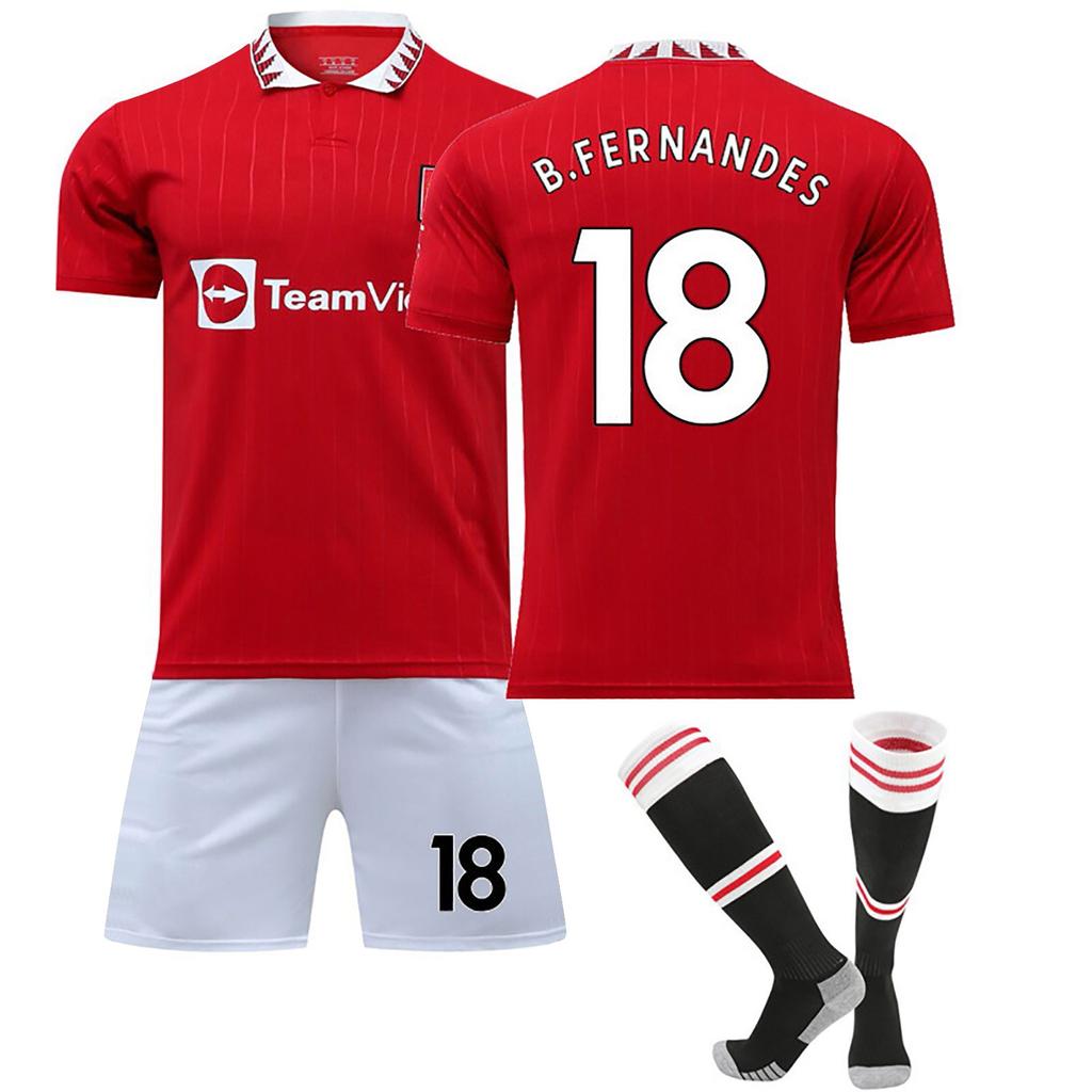 22/23 Manchester-United Home Football Jerseys Shorts Socks Set New  Shorts Socks Adult Sizes Outfits