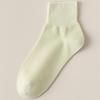 Women's Odor-Resistant Thin Cotton Summer Socks - Loose Cuff, Postpartum Comfort, Solid Color Mid-Calf Dopamine Style.
