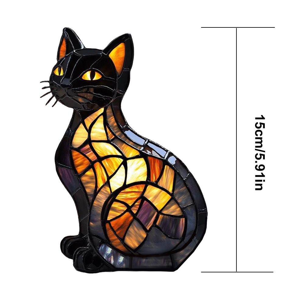 LED Stained Animal Lamp Ornament Resin Animal Tabletop Night Light Vintage Animal Night Light Fun Gift for Pet Lovers