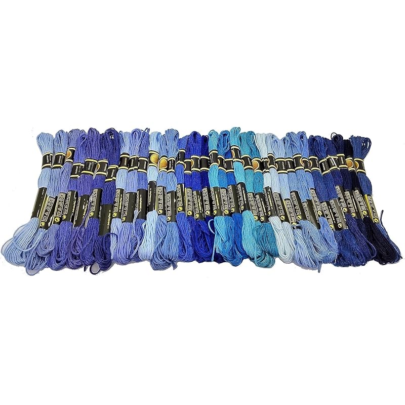 

Temari Cat Shop cotton polyester #25 embroidery thread Same color number as DMC set by color Blue A, 35 pieces set cross stitch Misanga [product]