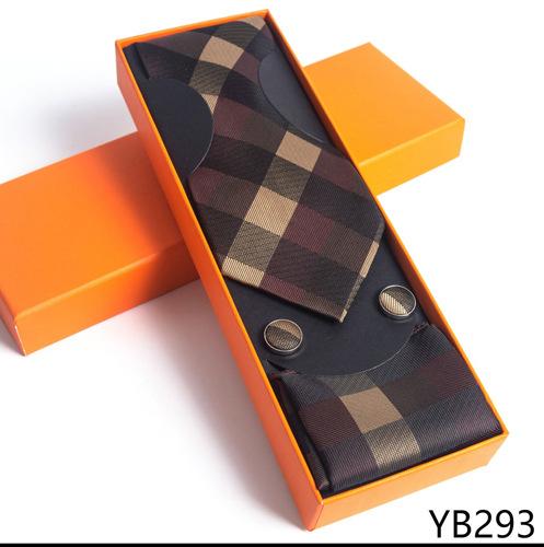 Herrenkrawatte mit quadratischer Manschette, Geschenkbox-Set, Business-Casual-Krawatte, Orange, Geschenkbox