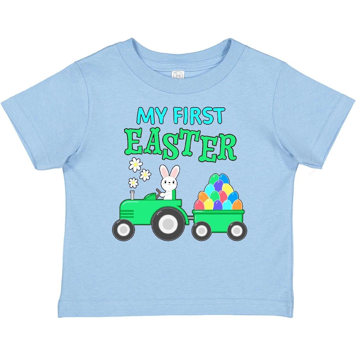 

Inktastic My First Easter Bunny And Tractor Baby kids boys T-Shirt Kids 1st Child Toddler 100