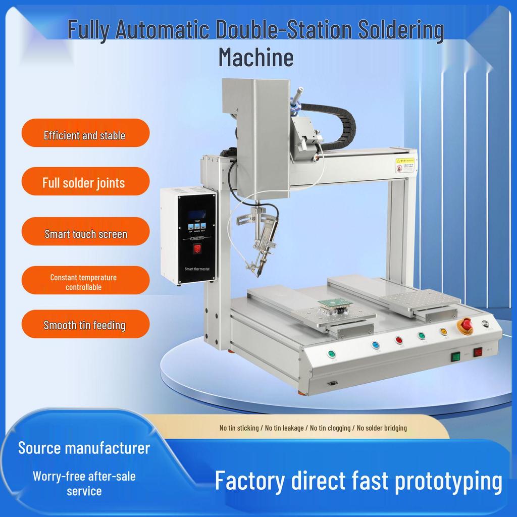 Dual-Head PCB Automatic Solder Paste Dispenser and Dual-Station Desktop Soldering Machine