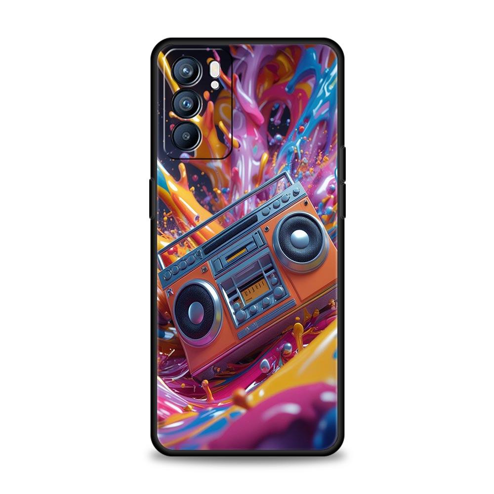 

Retro Recording Device Phone Case For Oppo Reno 13 12 11 10 7 F Find X5 X6 A98 A80 A79 A78 A57 A54 A31 A17 Pro 5G Soft TPU Cover Oppo Find X6 Pro