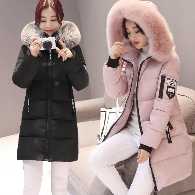 Padded clothes women's coat new winter slim down padded clothes women's medium and long thickened padded jacket women