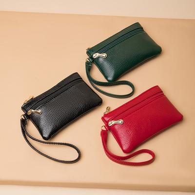 Women PU Leather Mini Wallet Female Purse Card Holder Coin Purse Short Wallets Small Purse Zipper Keychain Clutch Bag Wallet