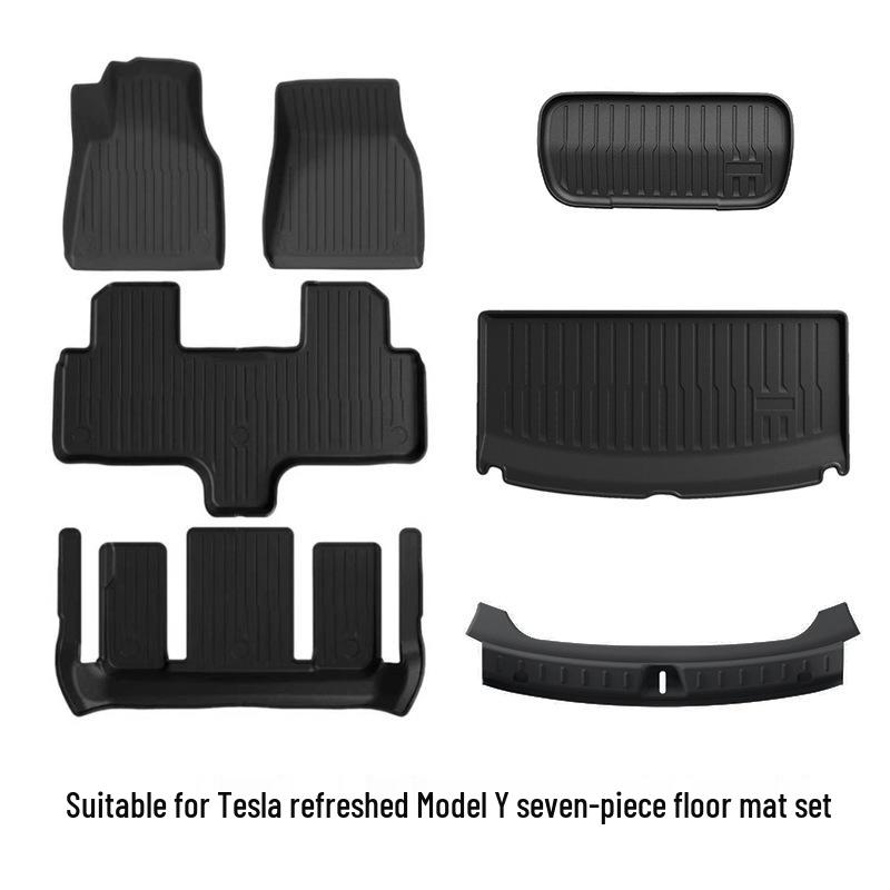 Tesla Model Y 2025 Refresh TPE Floor & Trunk Mats with Backrest Pad