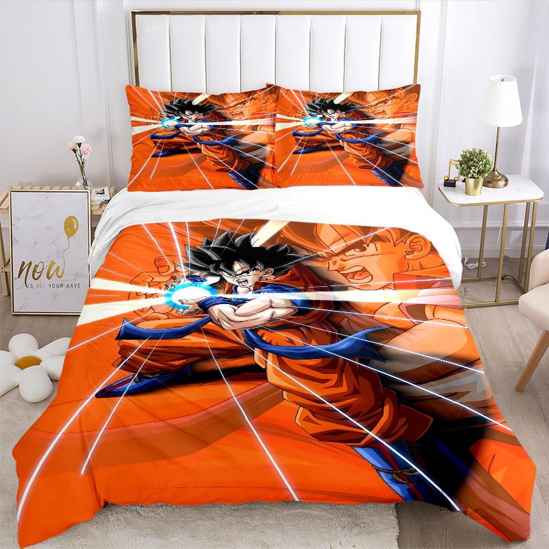 3pcs Goku, DragonBall Bedding Set. Soft and Comfortable with No Core Included (1x Duvet Cover + 2x Pillow Covers) yy251009231
