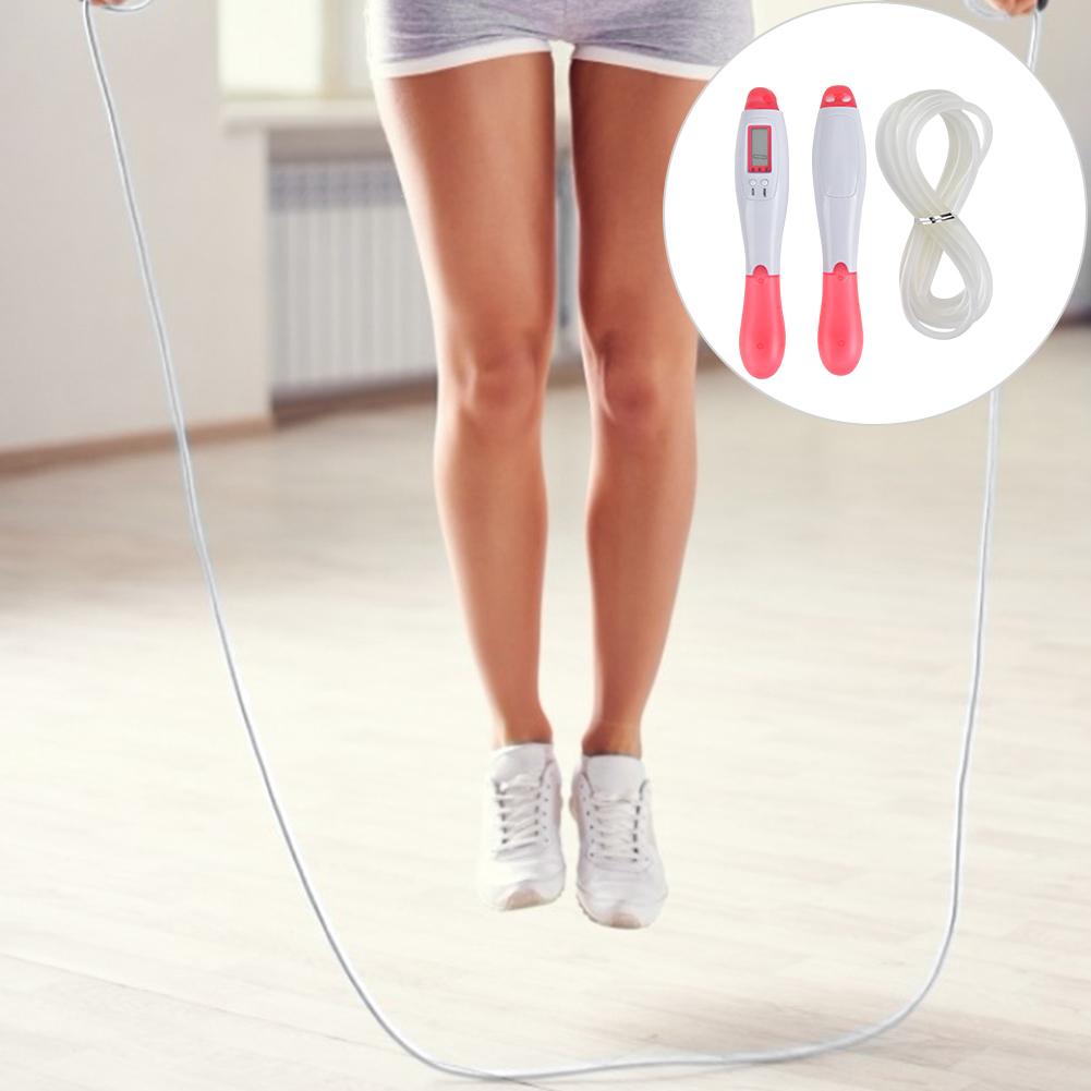 Adjustable Electronic Counter Jumprope Sport Equipment for Student School Usagepink