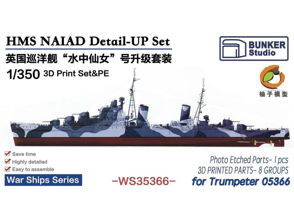 Bunker Studio HMS Naiad Detail Up Set Trumpeter Plastic Model Parts BSTWS35366 1/350 (for 05366) (Ship)