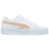 Puma Smash Series Platform V3 Leather Low-Top Sneakers Women Sneakers White Yellow 390758-03