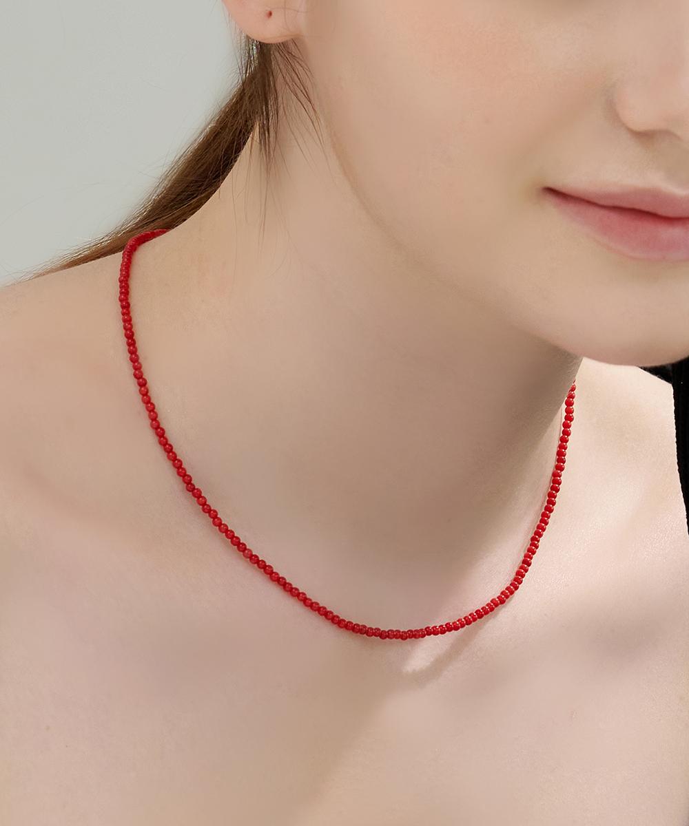 Aruda Red Coral Necklace 3Mm beige