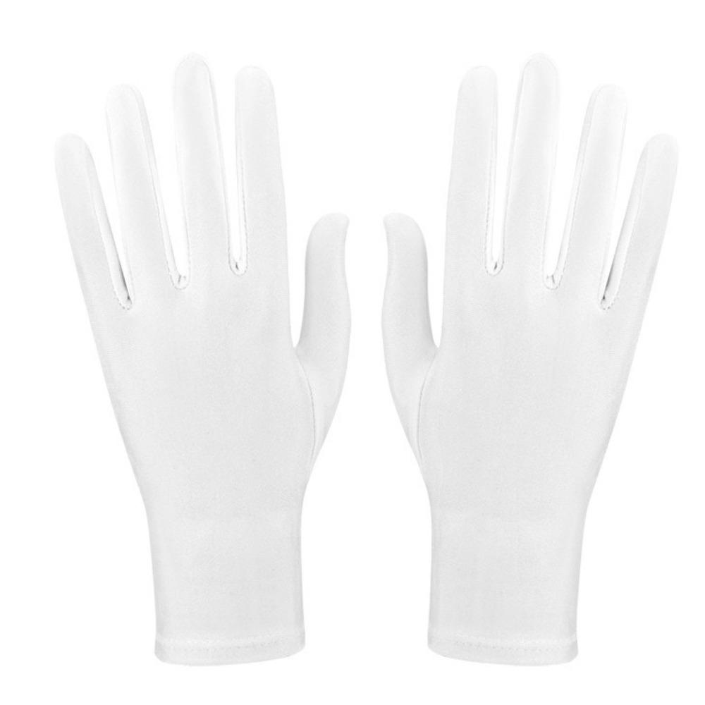 New Gift Party Dress Performance Gloves Solid Color Spandex Sunscreen Gloves Full Fingers Spandex Gloves Gift