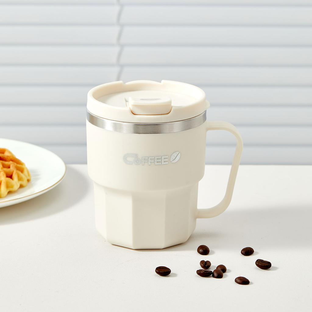 WORTHBUY Portable Double-Walled Insulated Coffee Cup 304 Stainless Steel Mug Reusable Leak-proof Drinking Cup For School Office