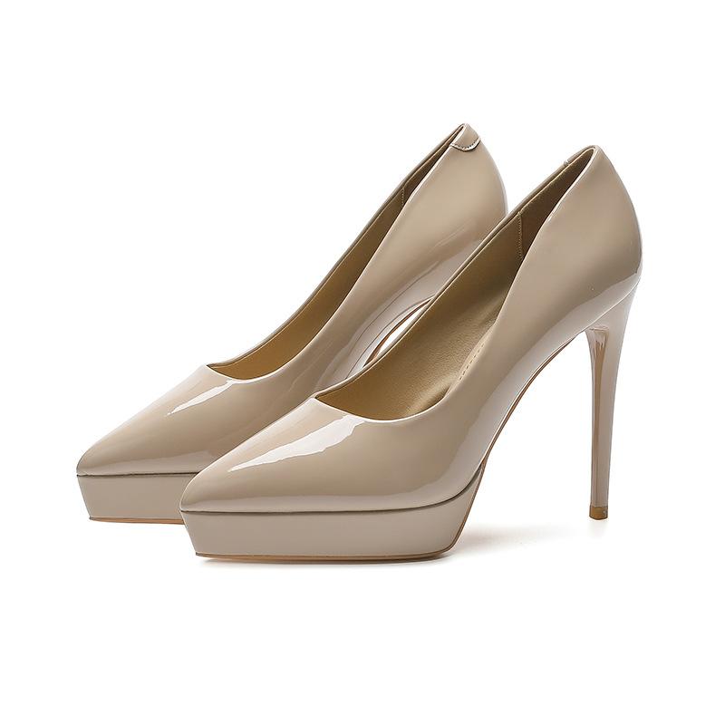 Fashion Elegant Woman Heeled Shoes Autumn New Pointed Patent Leather Pumps for Women Solid Stiletto Heels Sexy Temperament Single Shoes
