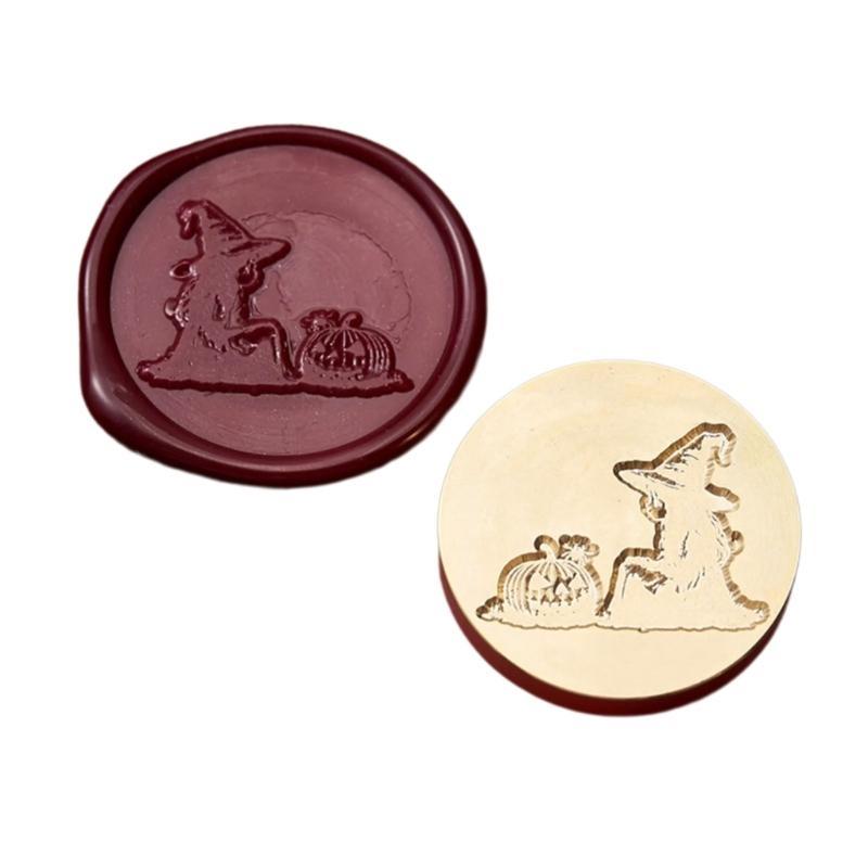 652F Witch Pumpkins Wax Seal Stamp Plant Sealing Wax Stamp for Cards Decoration